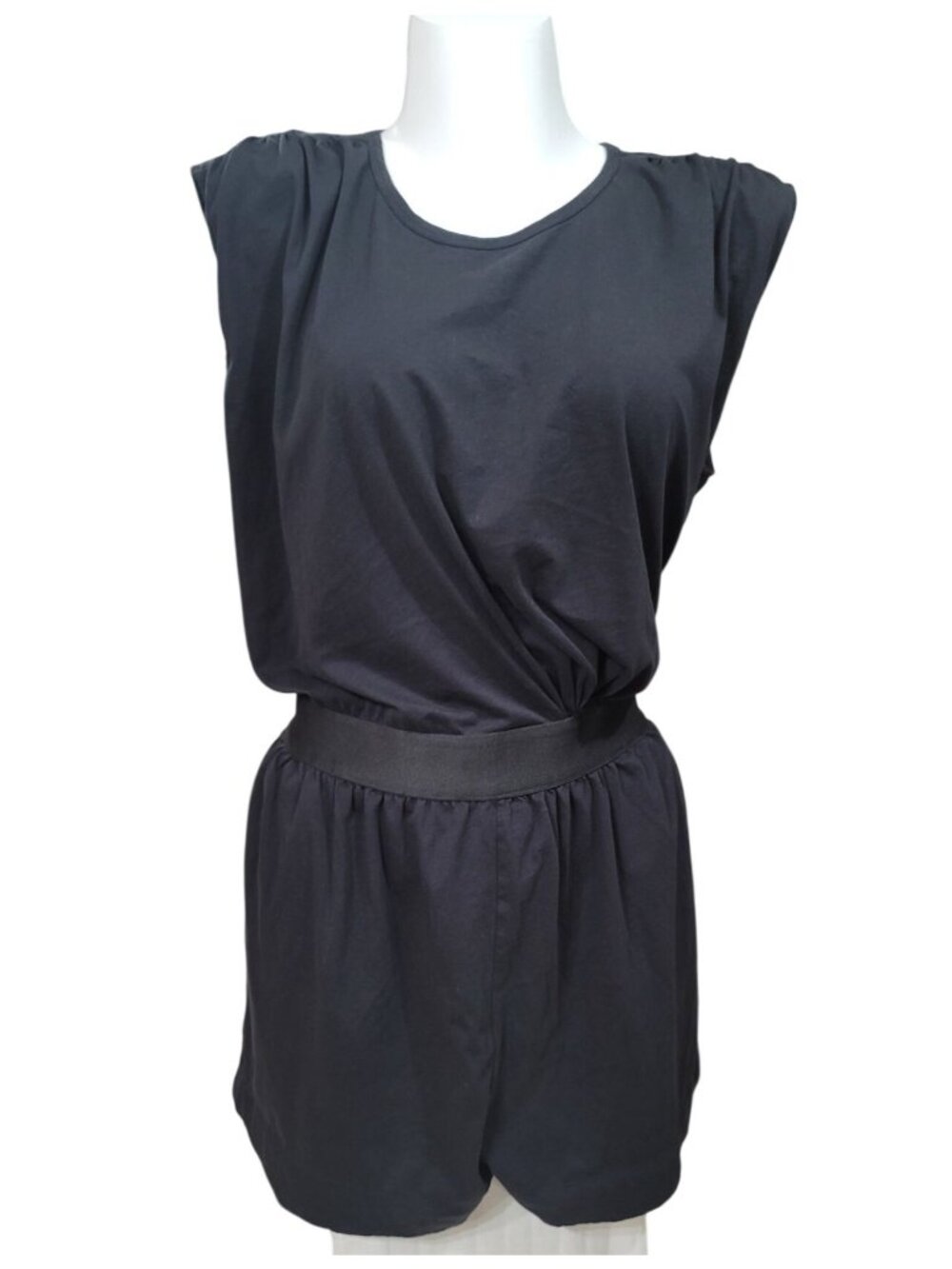 ATM Anthony Thomas Melillo Romper XL Black Cotton Sleeveless